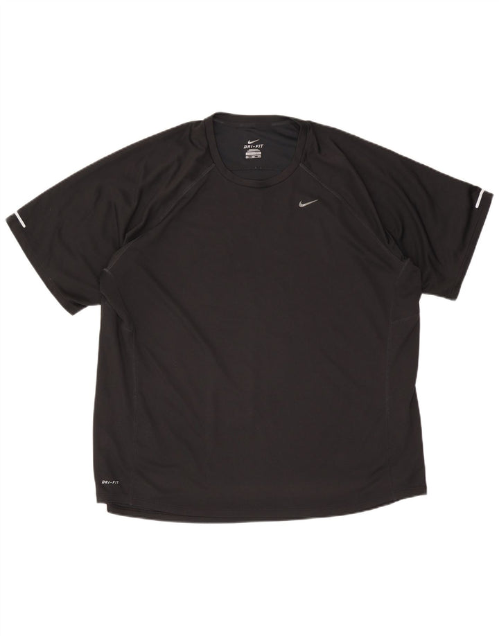 Nike Mens Dri Fit T-Shirt Top 2XL Black Polyester