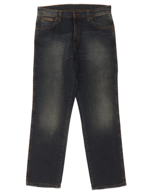 Wrangler Mens Texas Stretch Straight Jeans W32 L30 Navy Blue