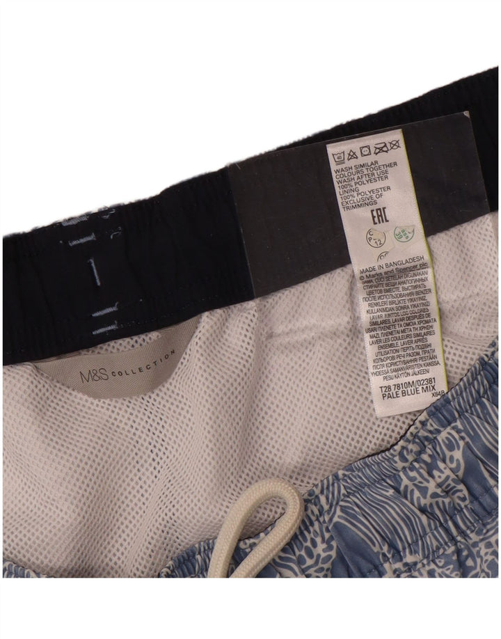 Marks & Spencer Mens Abstract Pattern Swimming Shorts XL  Blue Polyester