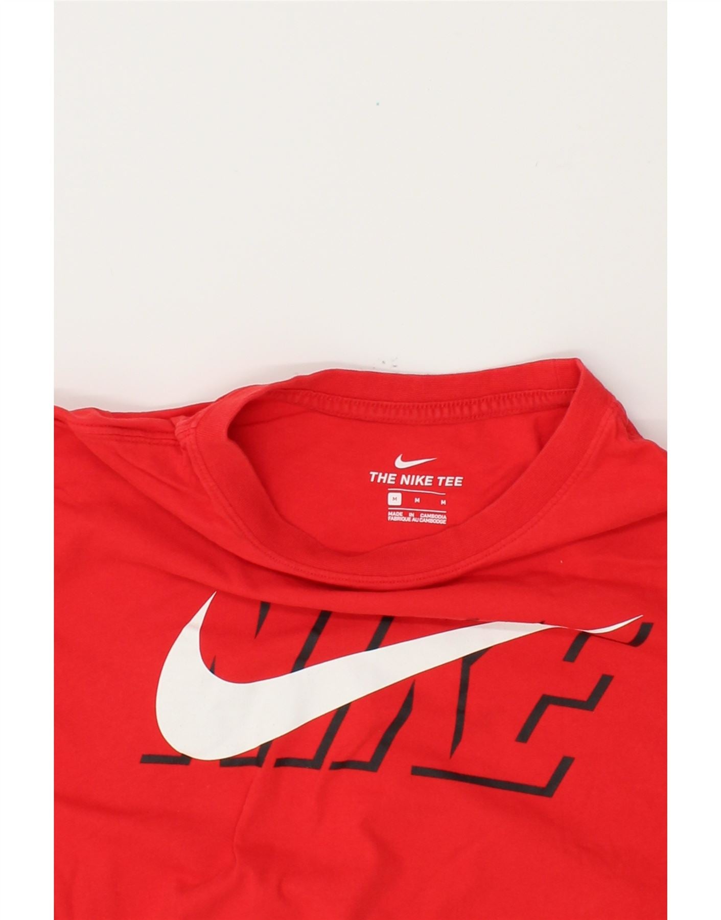 NIKE T shirt grafica da uomo Top in cotone rosso medio Abbigliamento vintage e di seconda mano online Messina Hembry