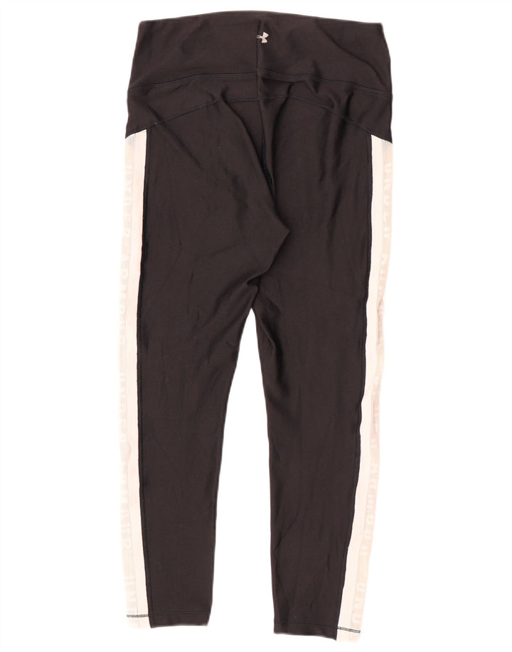 Under Armour Womens Graphic Capri Leggings UK 12 Medium Black Colourblock
