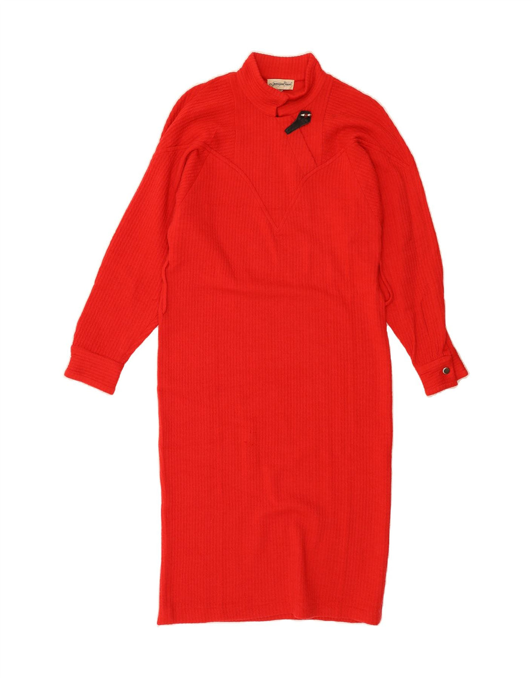 VINTAGE Womens Long Sleeve Jumper Dress IT 46 Large Red Wool Vintage Vintage and Second-Hand Vintage from Messina Hembry 
