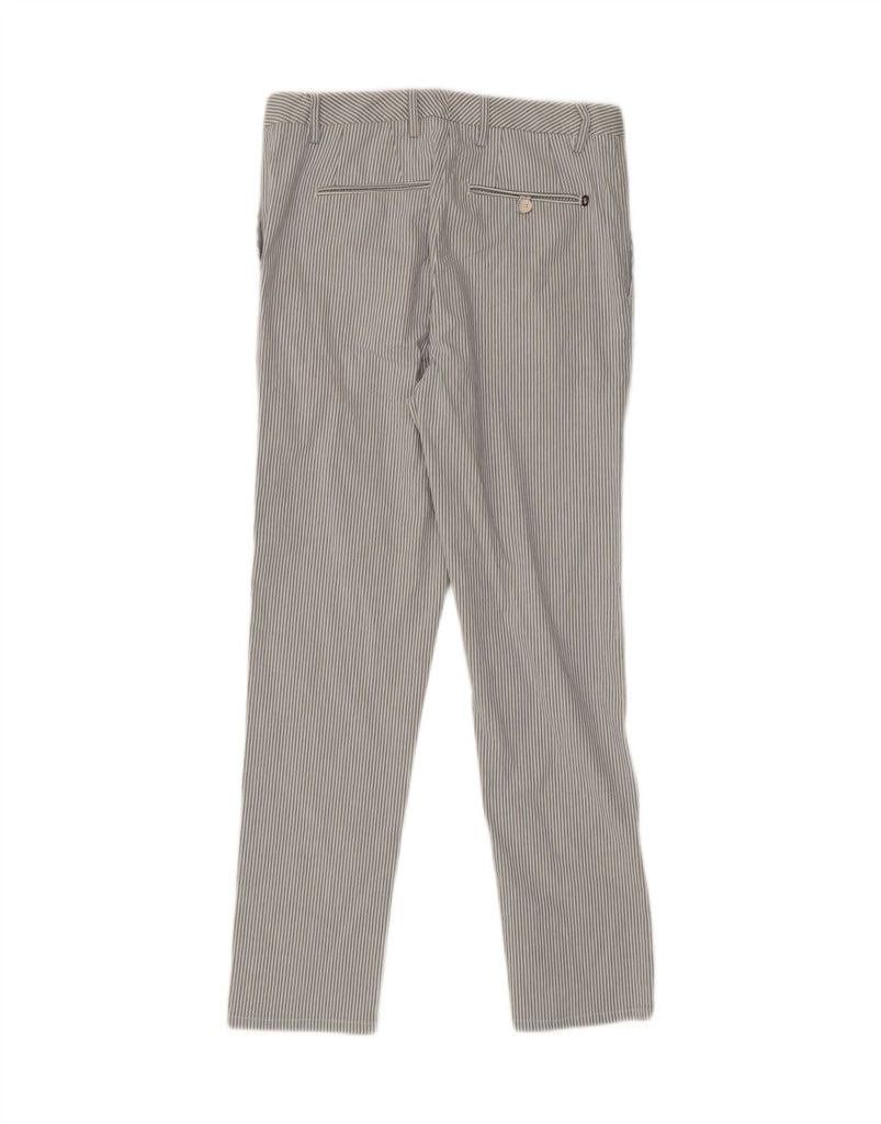 DONDUP Mens Slim Chino Trousers W32 L30 White Striped Cotton Vintage Dondup and Second-Hand Dondup from Messina Hembry 