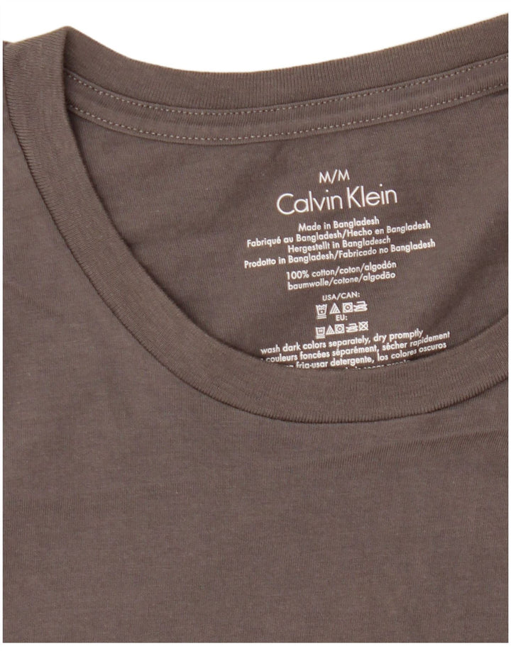 Calvin Klein Mens Graphic T-Shirt Top Medium Grey Cotton