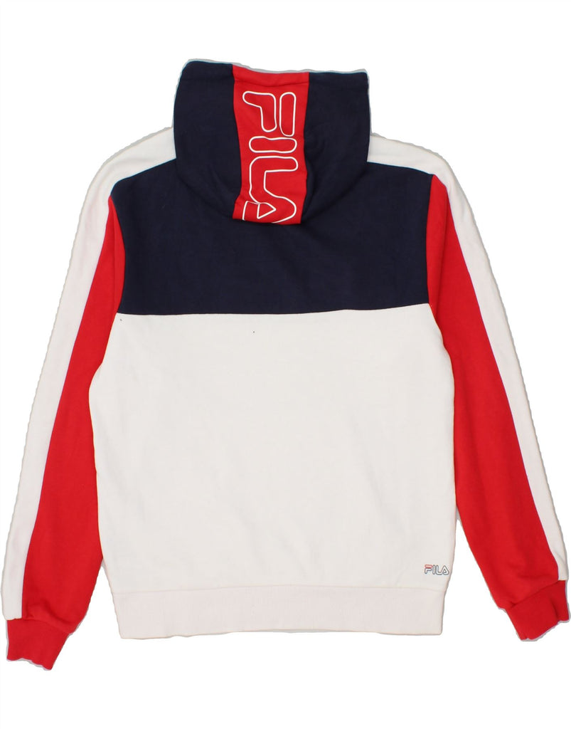 FILA Mens Graphic Hoodie Jumper Small Multicoloured Colourblock Sports | Vintage Fila | Thrift | Second-Hand Fila | Used Clothing | Messina Hembry 