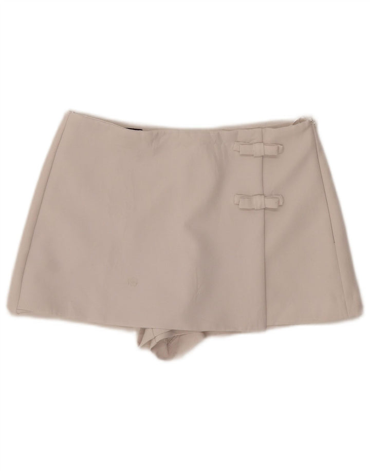 Zara Womens High Waist Casual Shorts Medium W28 Off White Polyester