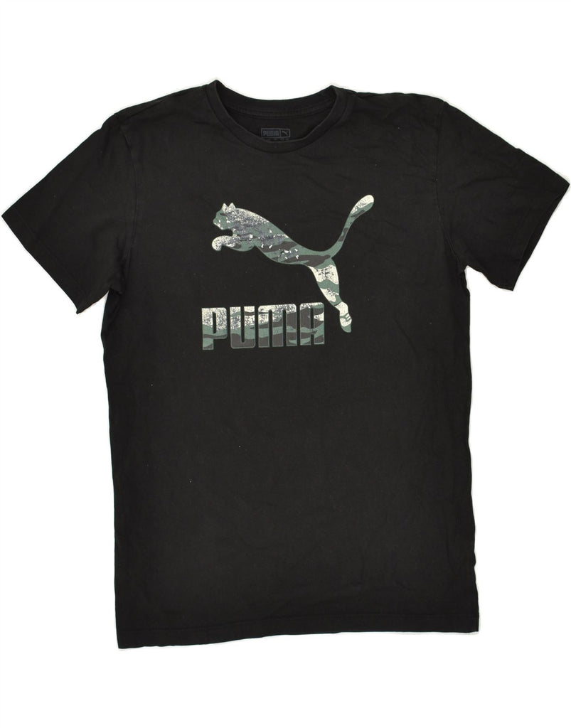 PUMA Boys Graphic T-Shirt Top 13-14 Years Black Cotton | Vintage Puma | Thrift | Second-Hand Puma | Used Clothing | Messina Hembry 