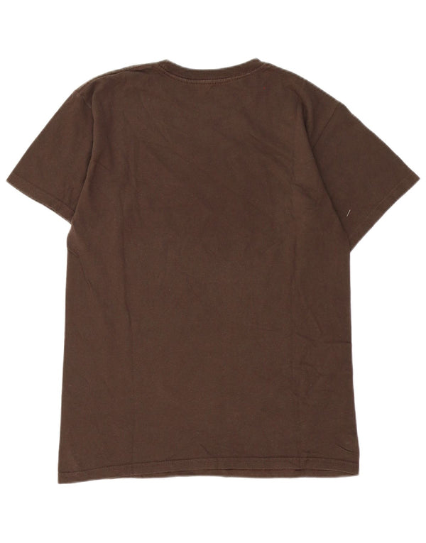 Hard Rock Cafe Mens Boston Graphic T-Shirt Top Small Brown Cotton