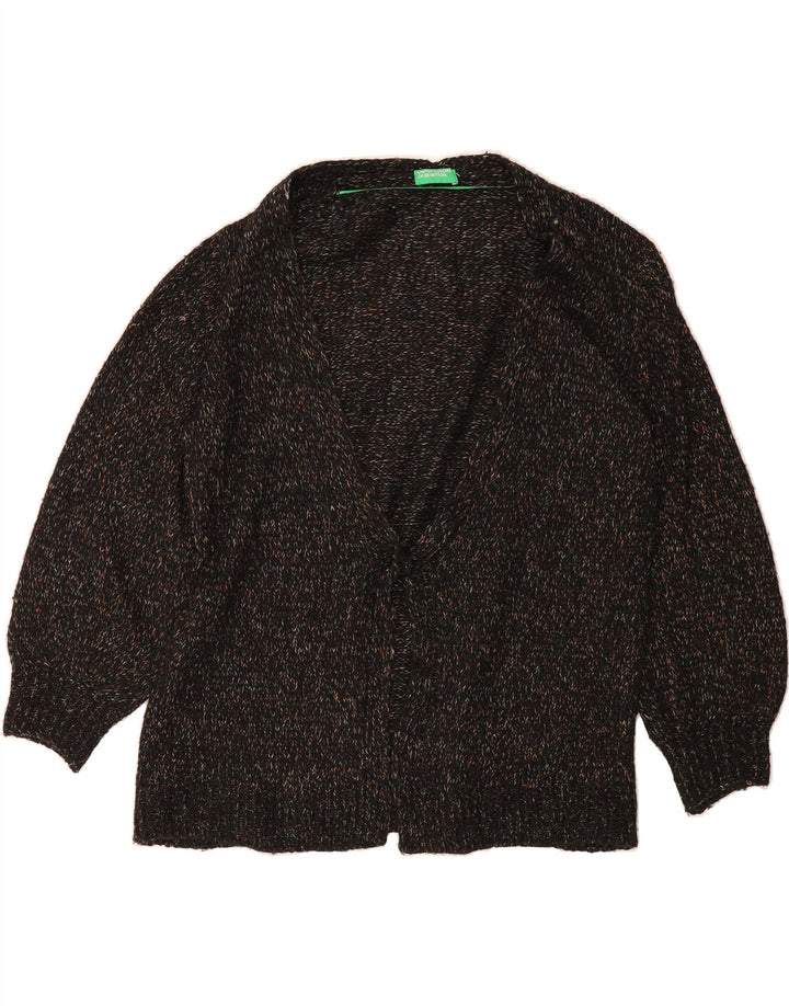 BENETTON Womens Cardigan Sweater UK 14 Large Black Flecked Vintage Benetton and Second-Hand Benetton from Messina Hembry 