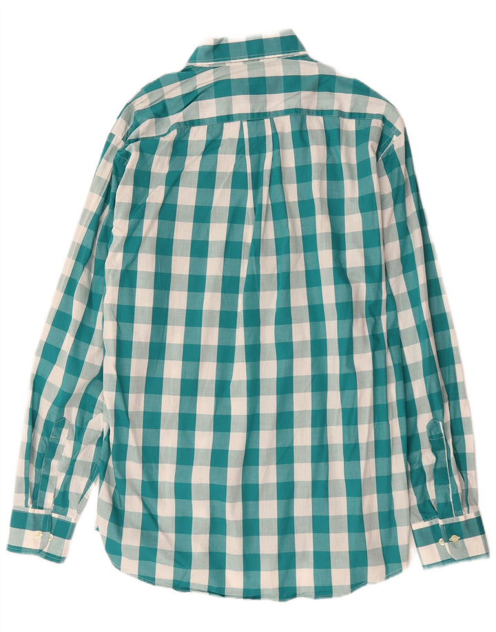 Enara Camicece Mens Shirt Medium Green Gingham Cotton