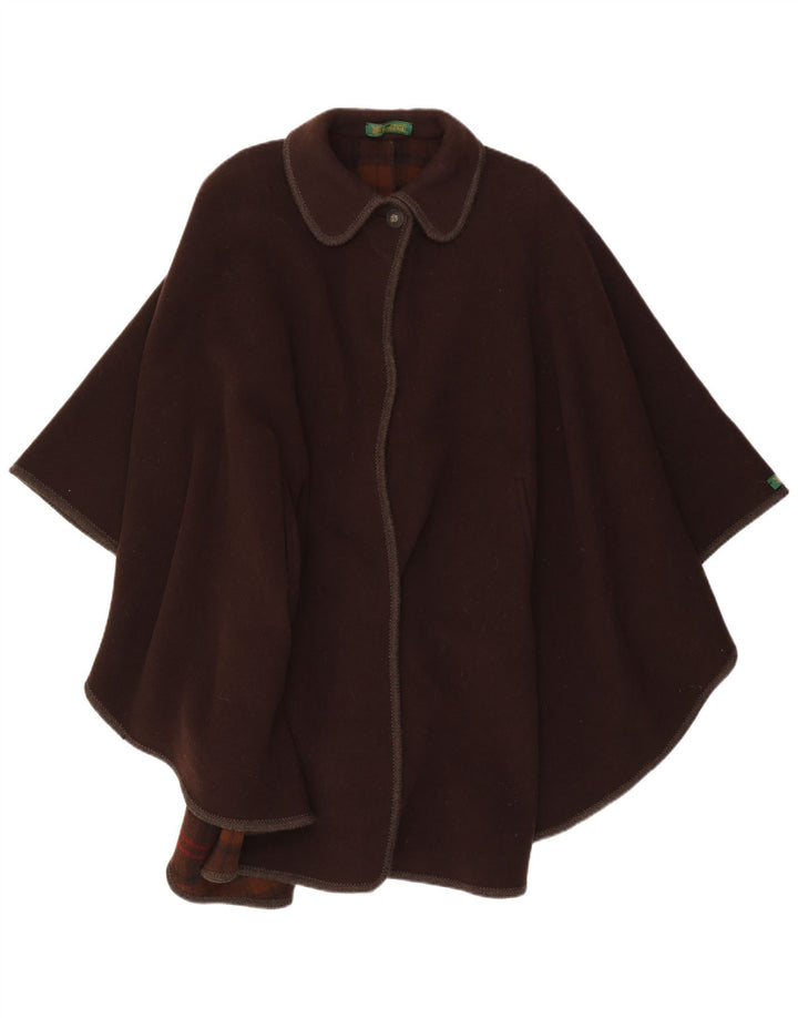 Tyroland Womens Loose Fit Capelet Coat IT 44 Medium Brown Wool