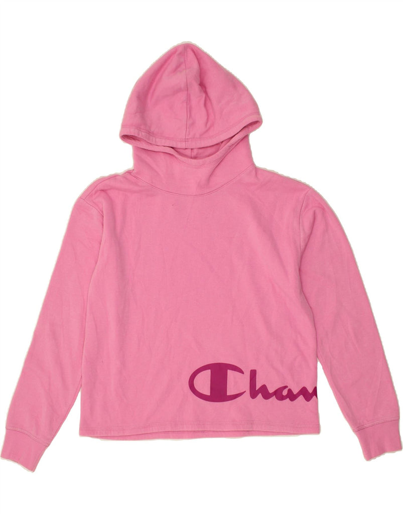 CHAMPION Girls Graphic Hoodie Jumper 13-14 Years XL Pink Vintage Champion and Second-Hand Champion from Messina Hembry 