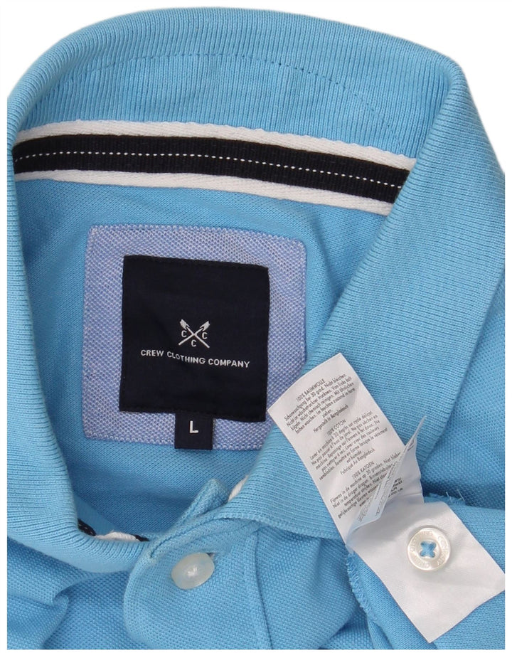 CREW CLOTHING Mens Polo Shirt Large Blue Cotton