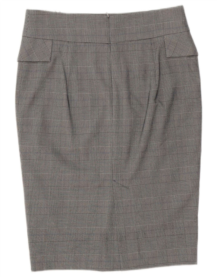 Zara Womens Midi Pencil Skirt Medium W30 Grey Check