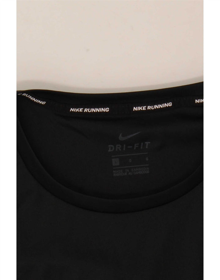 Nike Womens Dri Fit T-Shirt Top UK 16 Large Black