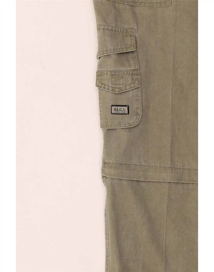 VINTAGE Womens Straight Cargo Trousers W34 L29 Khaki Vintage Vintage and Second-Hand Vintage from Messina Hembry 