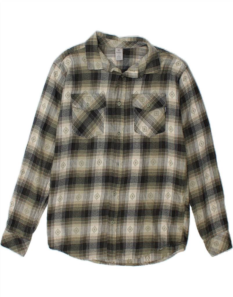 HURLEY Mens Flannel Shirt Small Grey Check Cotton Vintage Hurley and Second-Hand Hurley from Messina Hembry 