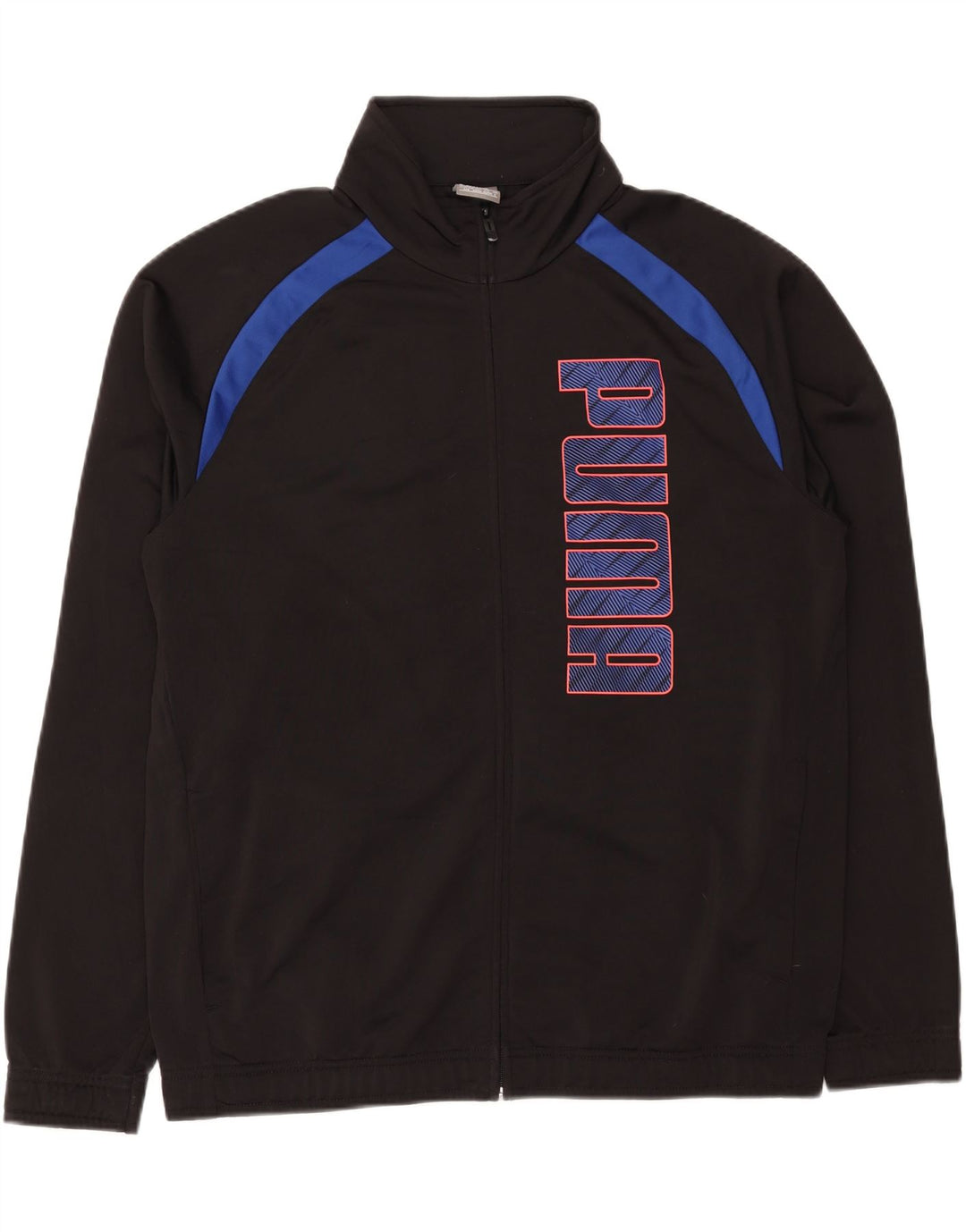 PUMA Mens Graphic Tracksuit Top Jacket Large Black Colourblock Polyester