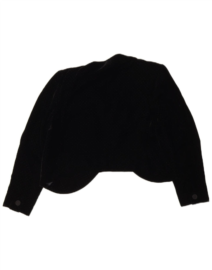 Vintage Womens Bolero Jacket UK 14 Medium Black Spotted