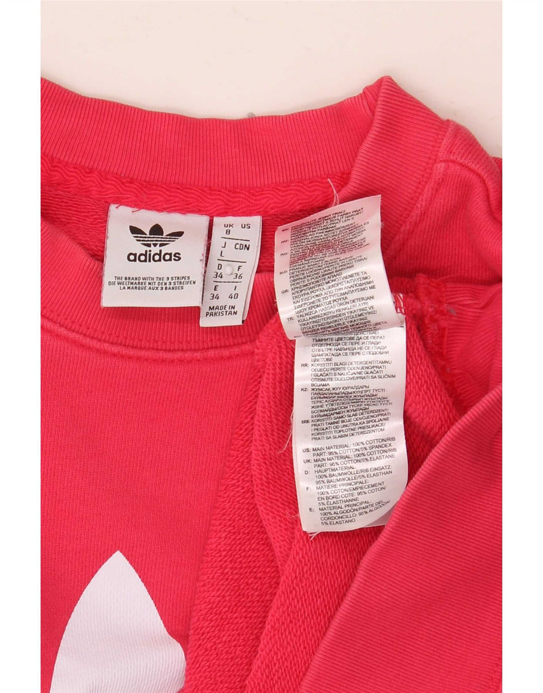 Adidas Womens Graphic Oversized Sweatshirt Jumper UK 8 Small Red Cotton