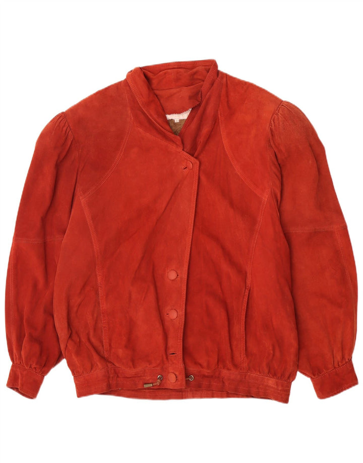 Vintage Womens Oversized Suede Jacket IT 44 Medium Red Leather