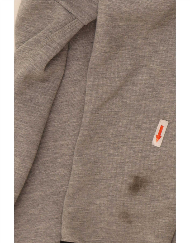 Nike Mens Zip Hoodie Sweater Large Grey Flecked Cotton