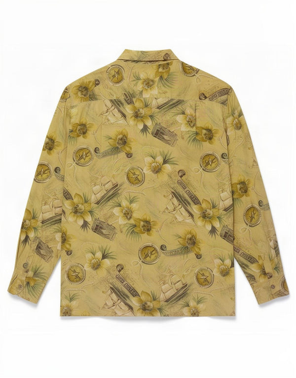 Fitzroy's Mens Graphic Shirt XL Green Floral