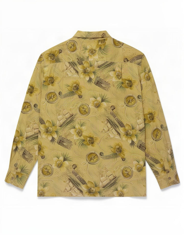 Fitzroy's Mens Graphic Shirt XL Green Floral