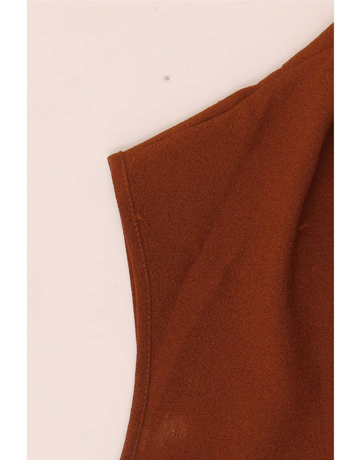 Next Womens Sleeveless Sheath Dress UK 16 Large Brown Polyester