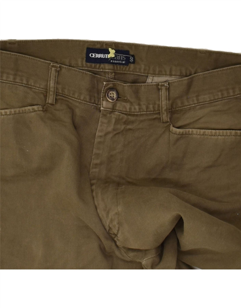 CERRUTI Mens Straight Casual Trousers IT 50 Large W34 L34 Khaki Cotton | Vintage Cerruti | Thrift | Second-Hand Cerruti | Used Clothing | Messina Hembry 