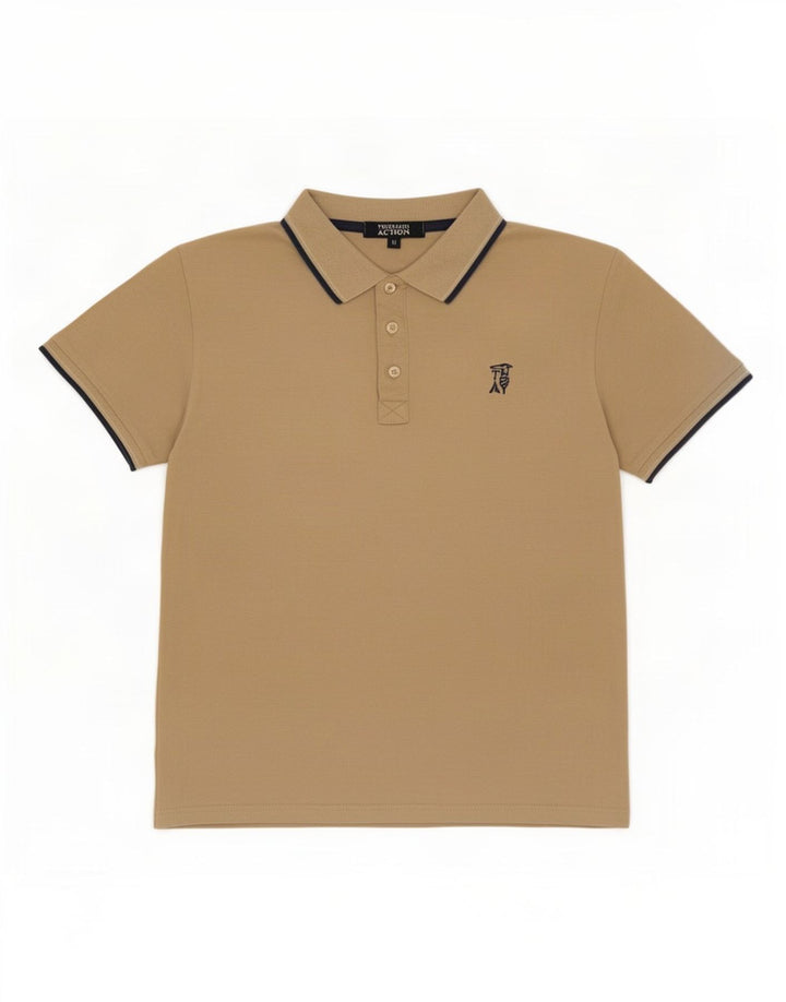 Trussardi Mens Polo Shirt Medium Beige Cotton