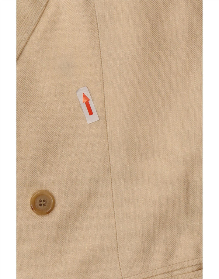 Vintage Mens 2 Piece Suit Large W34 L30 Beige Silk