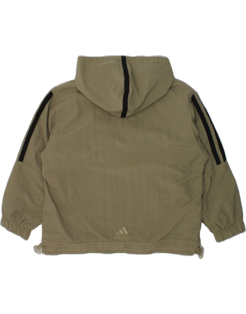 ADIDAS Boys Hooded Rain Jacket 5-6 Years Beige Polyester | Vintage Adidas | Thrift | Second-Hand Adidas | Used Clothing | Messina Hembry 