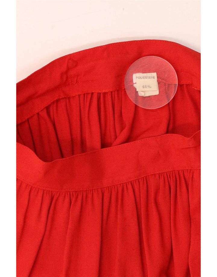 Vintage Womens A-Line Skirt W25 XS Red Polyester