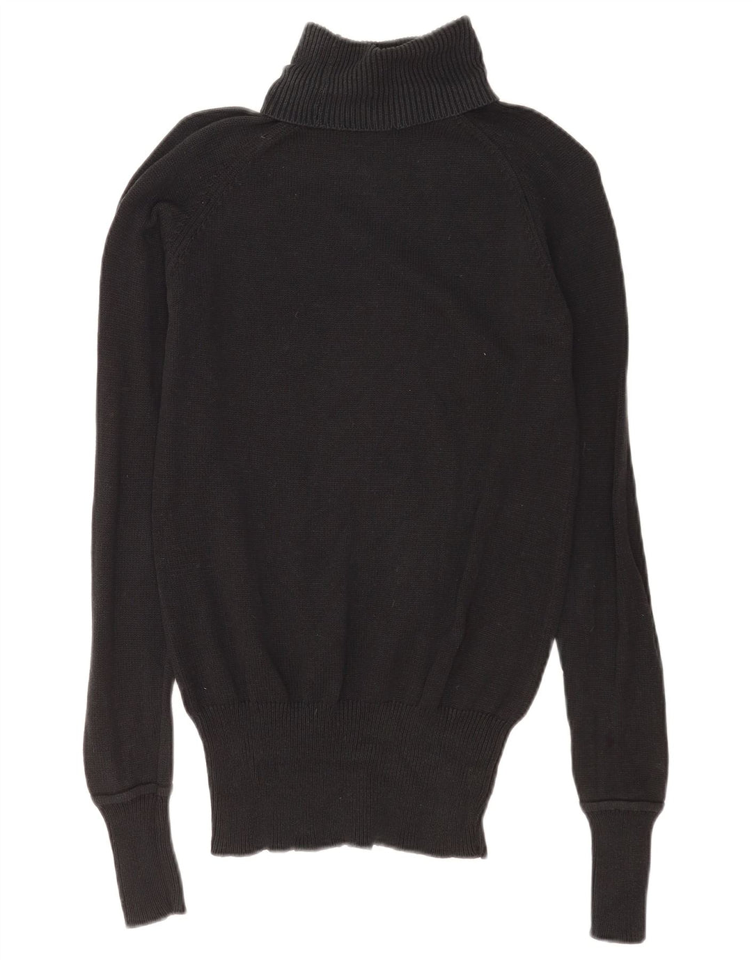 Zara Womens Roll Neck Jumper Sweater UK 14 Medium Navy Blue Cotton