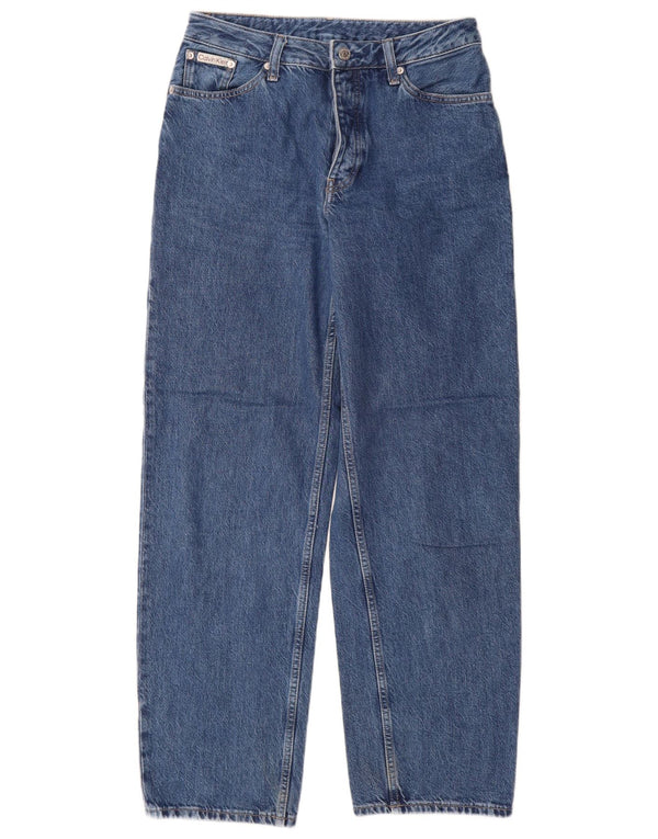 Calvin Klein Womens High Waist Loose Jeans W27 L32 Blue Cotton 90s