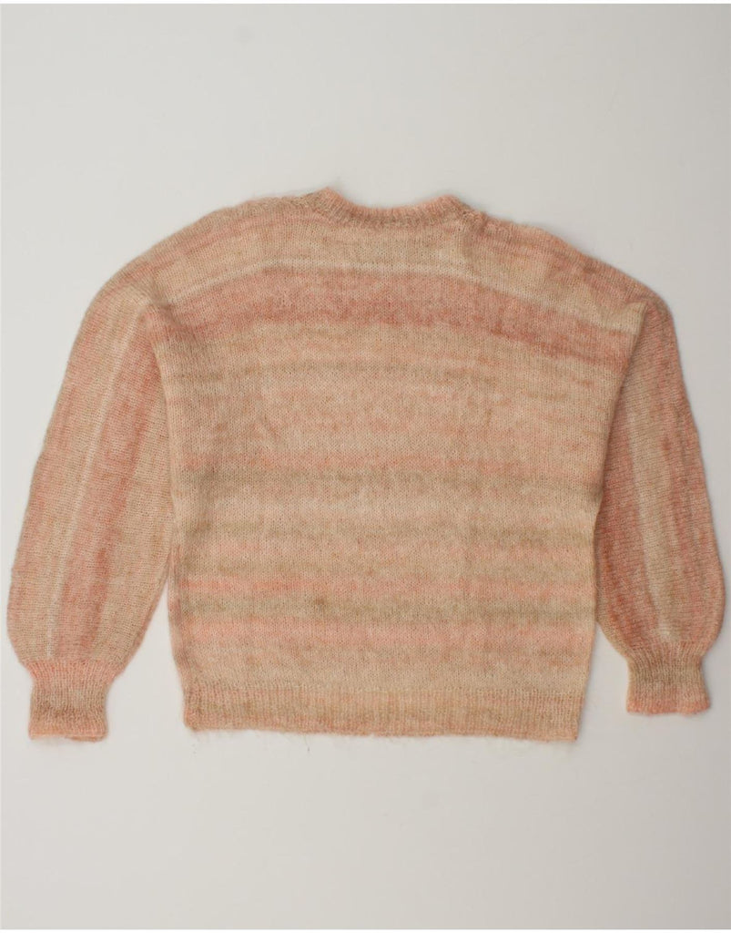 VINTAGE Womens Crew Neck Jumper Sweater UK 20 2XL Pink Striped Vintage Vintage and Second-Hand Vintage from Messina Hembry 