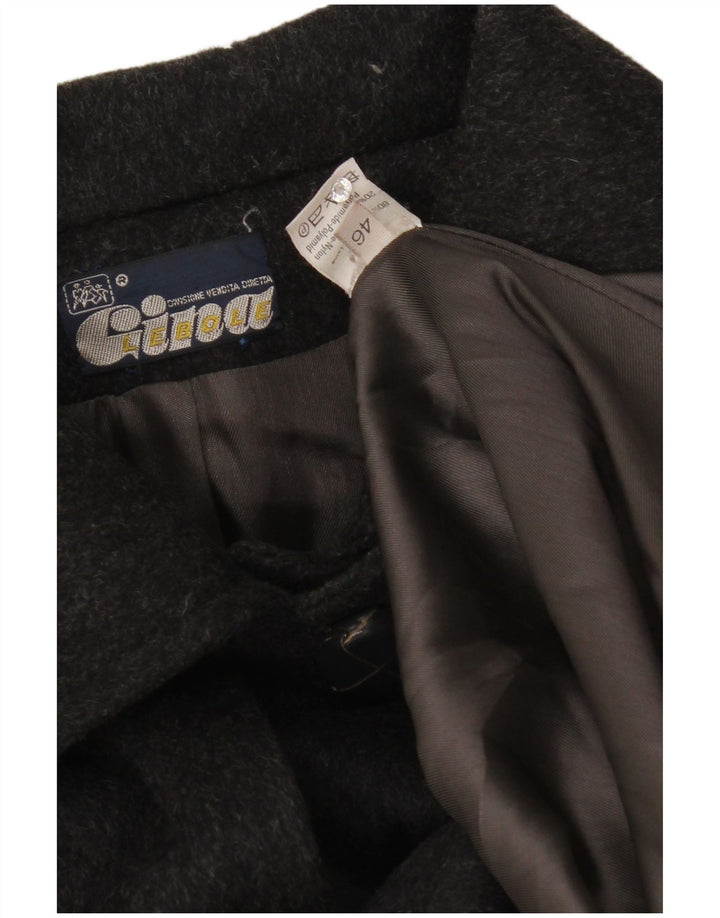 Gina Lebole Womens Oversized Capelet Coat IT 46 Large Black Wool