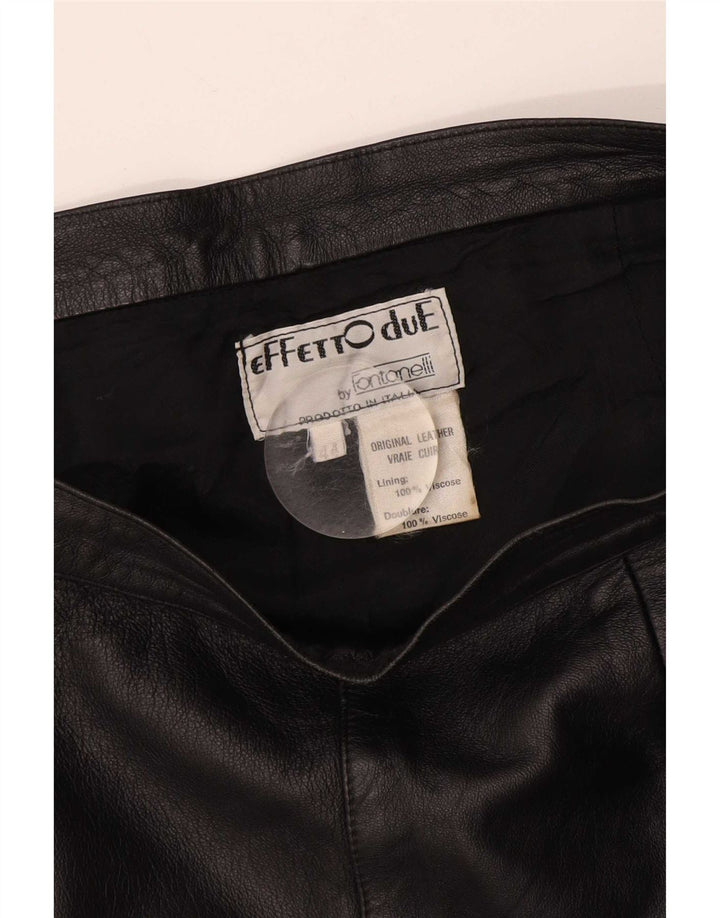 Fontanelli Womens Leather Skirt IT 44 Medium W28 Black