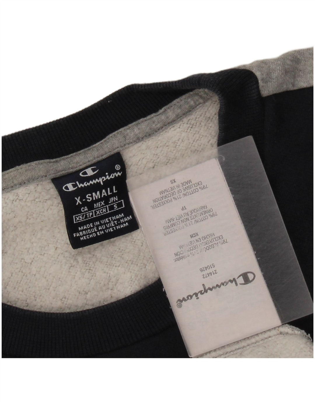 Champion Mens Sweatshirt Jumper XS Multicoloured Colourblock Cotton