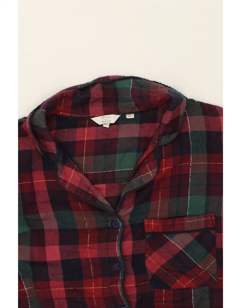 FAT FACE Womens Sleepwear Flannel Shirt UK 12 Medium Red Check Cotton | Vintage Fat Face | Thrift | Second-Hand Fat Face | Used Clothing | Messina Hembry 