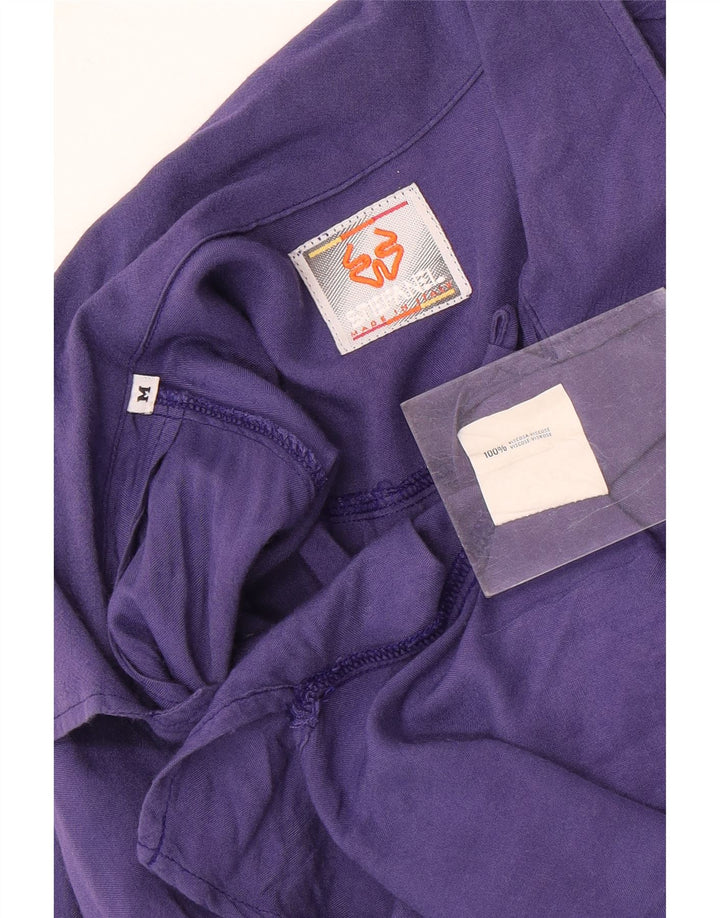 Stefanel Mens Short Sleeve Shirt Medium Purple Viscose