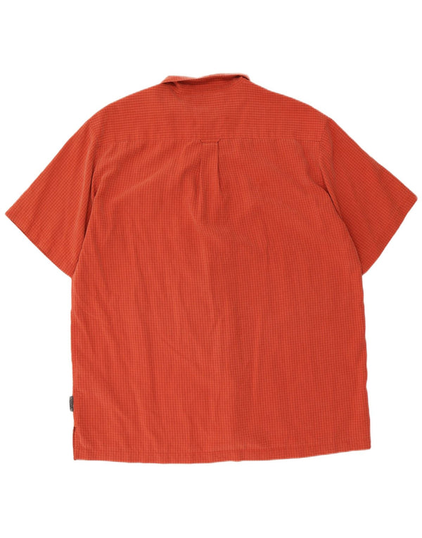 Columbia Mens Titanium Short Sleeve Shirt XL Orange Gingham Modal