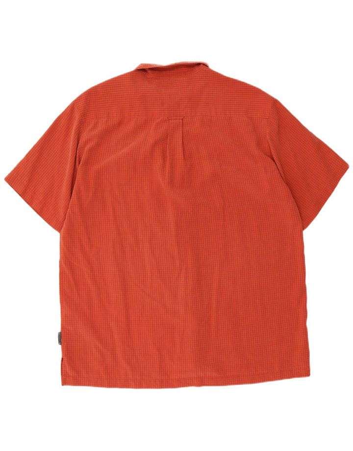 Columbia Mens Titanium Short Sleeve Shirt XL Orange Gingham Modal