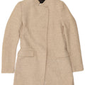 Zara Womens Open Overcoat UK 10 Small Beige Cotton