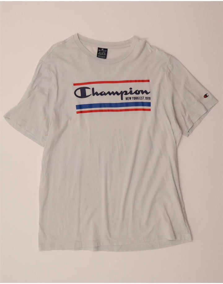 CHAMPION Mens Graphic T-Shirt Top 2XL White Vintage Champion and Second-Hand Champion from Messina Hembry 