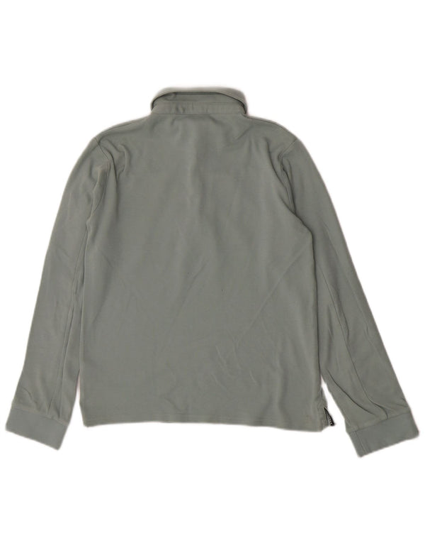 Ted Baker Boys Graphic Long Sleeve Polo Shirt 11-12 Years Green Cotton