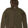 Pinko Womens Knit Hooded Bomber Jacket UK 10 Small Khaki Wool