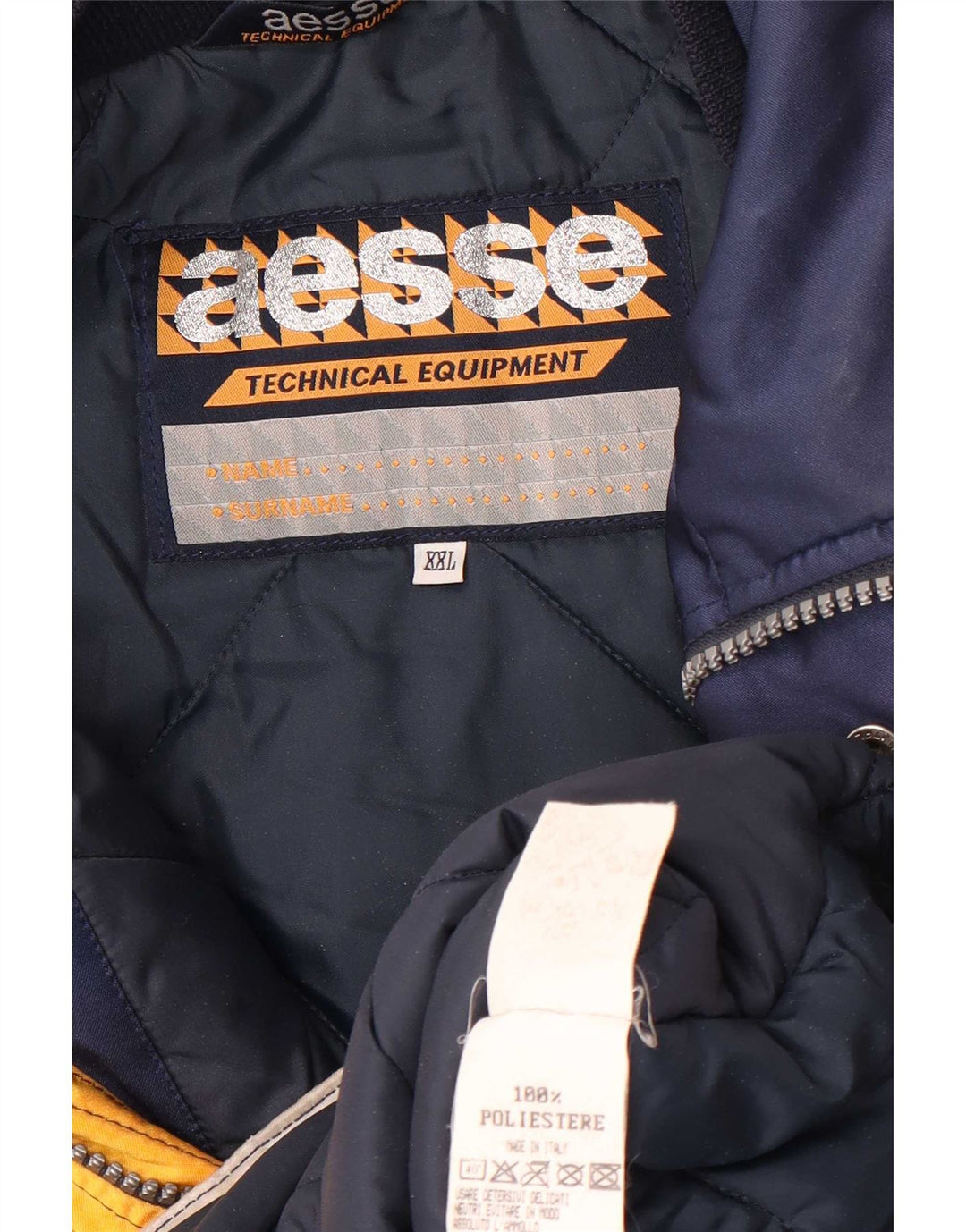 Aesse Mens Ski Jacket UK 44 2XL Navy Blue Colourblock Polyester