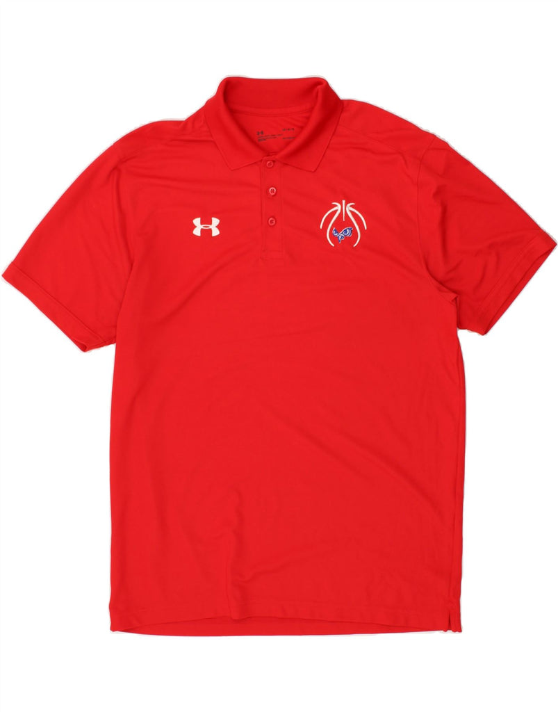 UNDER ARMOUR Mens Polo Shirt Large Red Polyester | Vintage Under Armour | Thrift | Second-Hand Under Armour | Used Clothing | Messina Hembry 